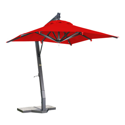 sombrilla de aluminio lona roja