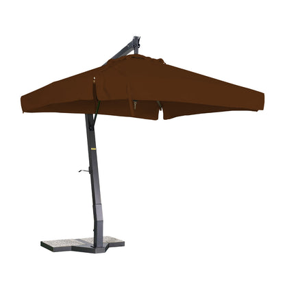 sombrilla de aluminio lona marron oscuro