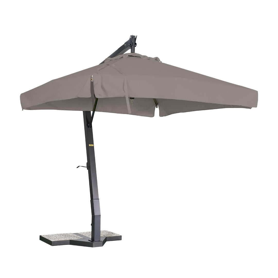 sombrilla de aluminio lona gris paloma