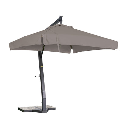 sombrilla de aluminio lona gris paloma