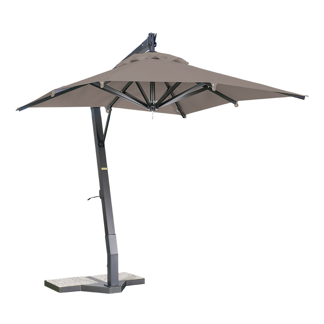 sombrilla de aluminio lona gris paloma
