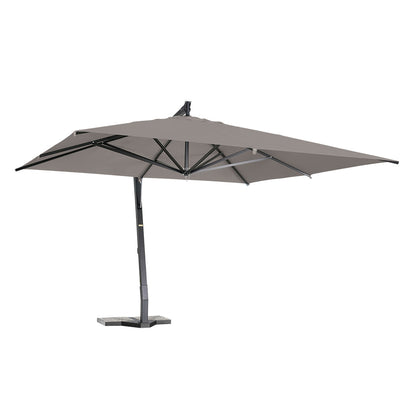 sombrilla de aluminio lona gris paloma