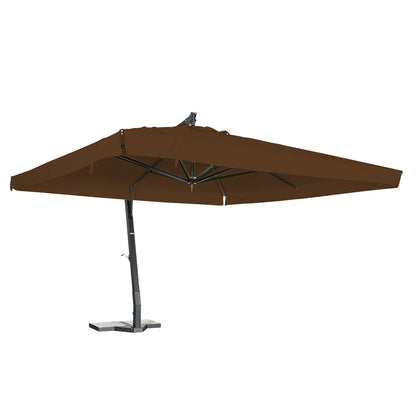 sombrilla de aluminio lona marron oscuro