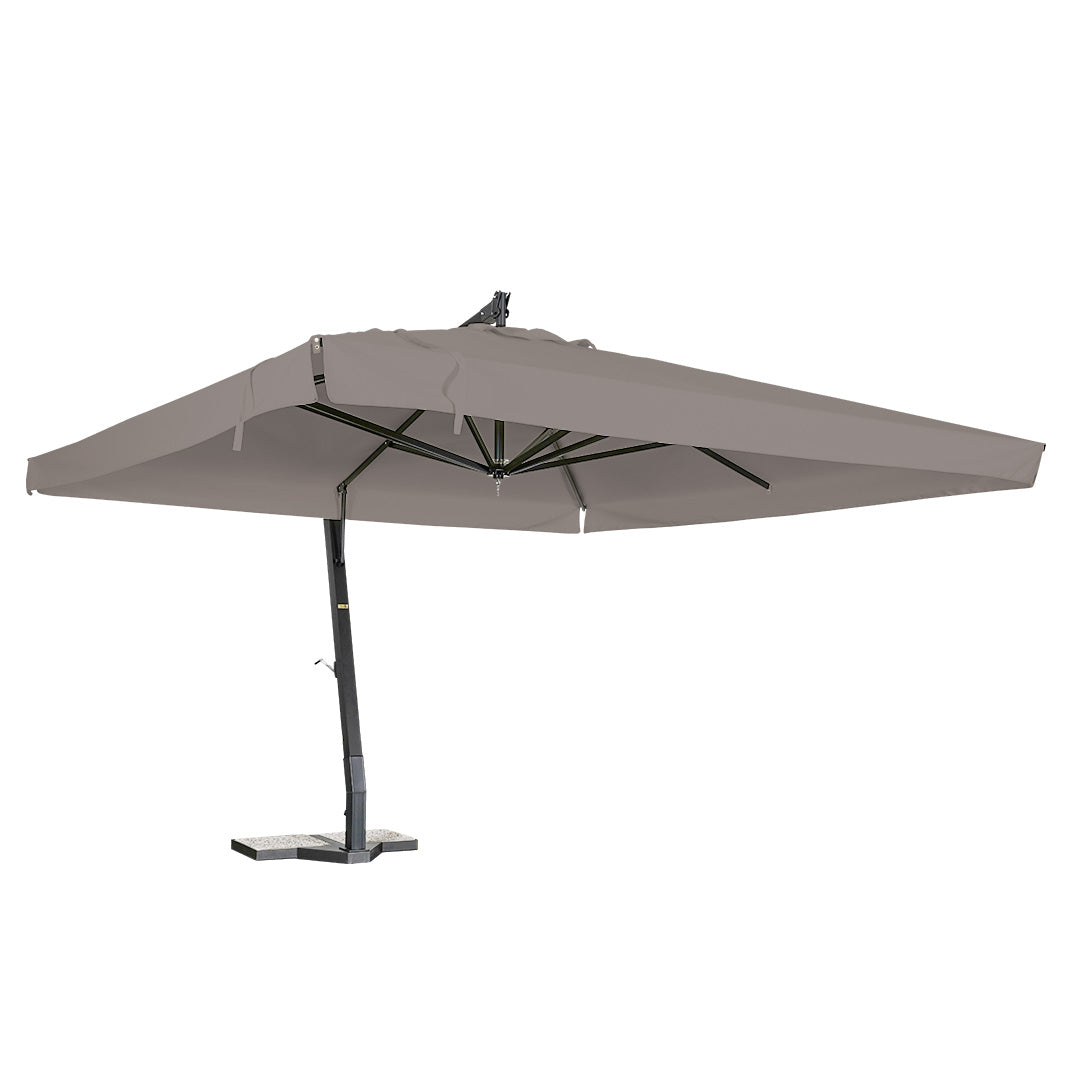 sombrilla de aluminio lona gris paloma