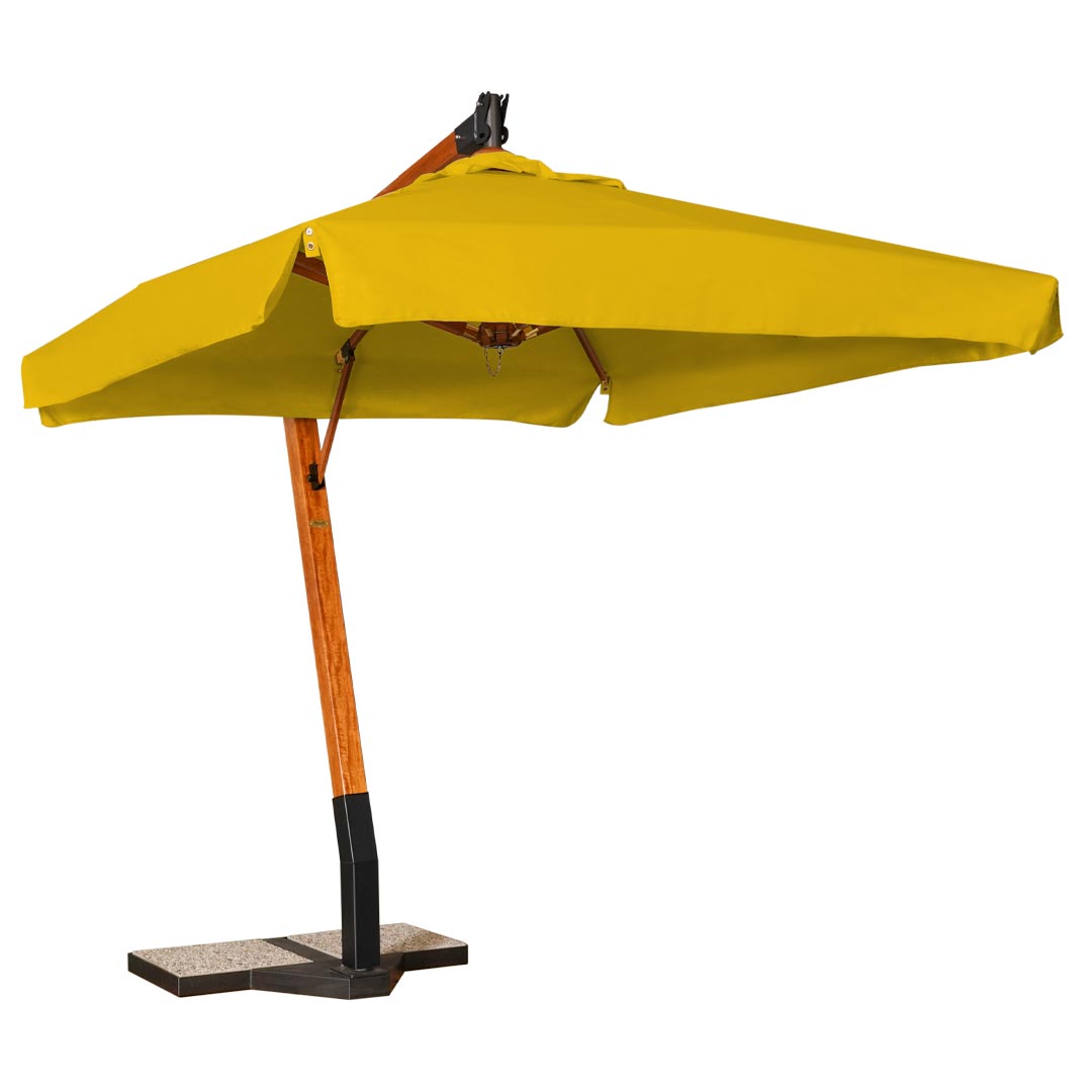 sombrilla cuadrada lona amarillo
