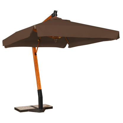 sombrilla cuadrada lona marron oscuro