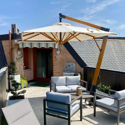 Sombrilla de madera para terraza 