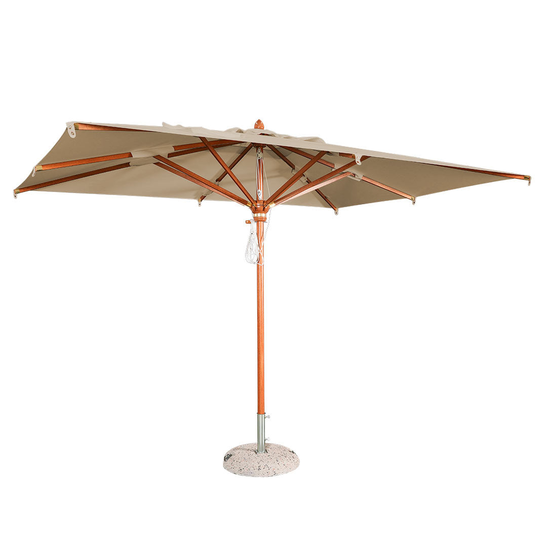 Sombrilla profesional rectangular con mástil central de madera - SYDNEY