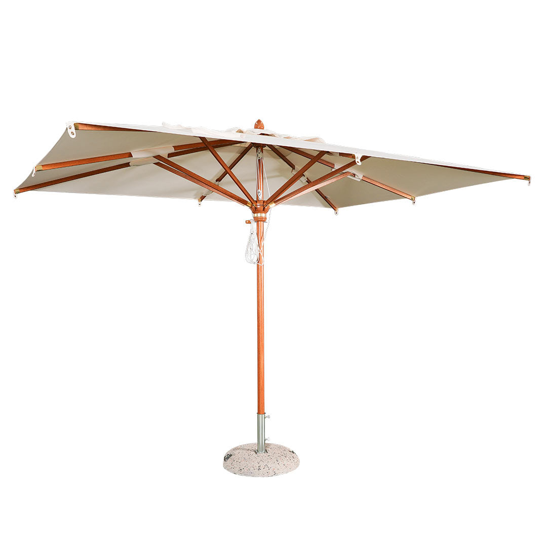 Sombrilla profesional rectangular con mástil central de madera - SYDNEY