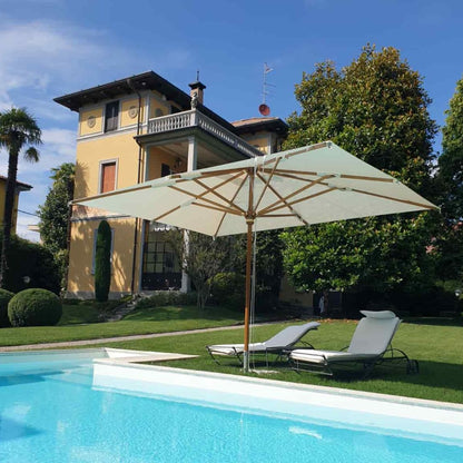 Sombrilla profesional rectangular con mástil central de madera - SYDNEY