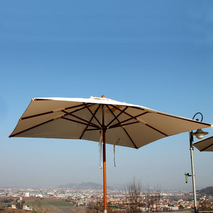 Sombrilla profesional rectangular con mástil central de madera - SYDNEY