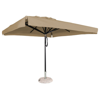 Sombrilla cuadrada en aluminio lona  beige con volante