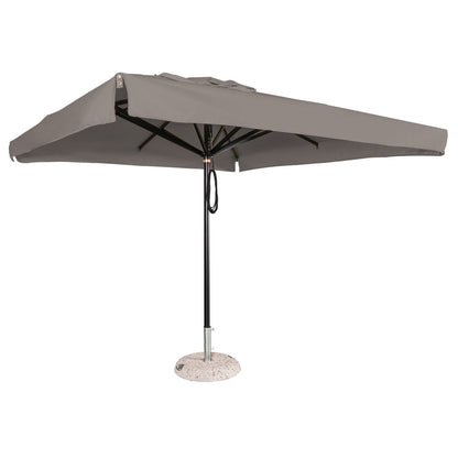 Sombrilla cuadrada en aluminio lona  gris paloma con volante