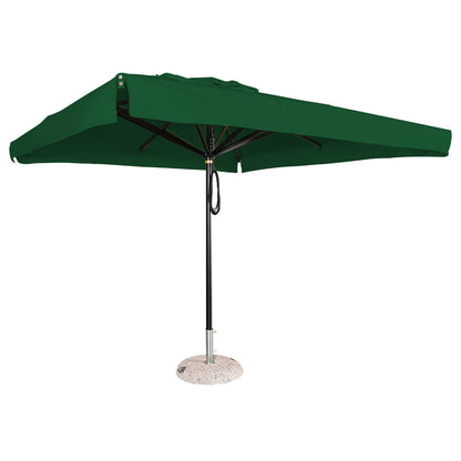 Sombrilla cuadrada en aluminio lona verde con volante