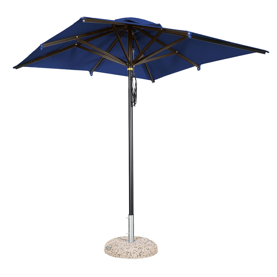 Sombrilla cuadrada en aluminio lona azul