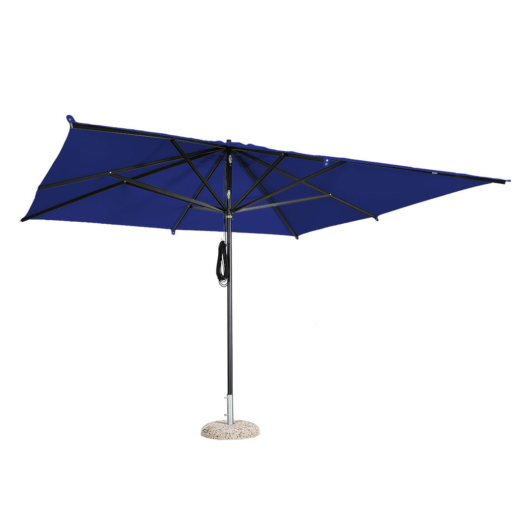 Sombrilla cuadrada en aluminio lona azul