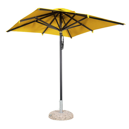 Sombrilla cuadrada en aluminio lona amarillo