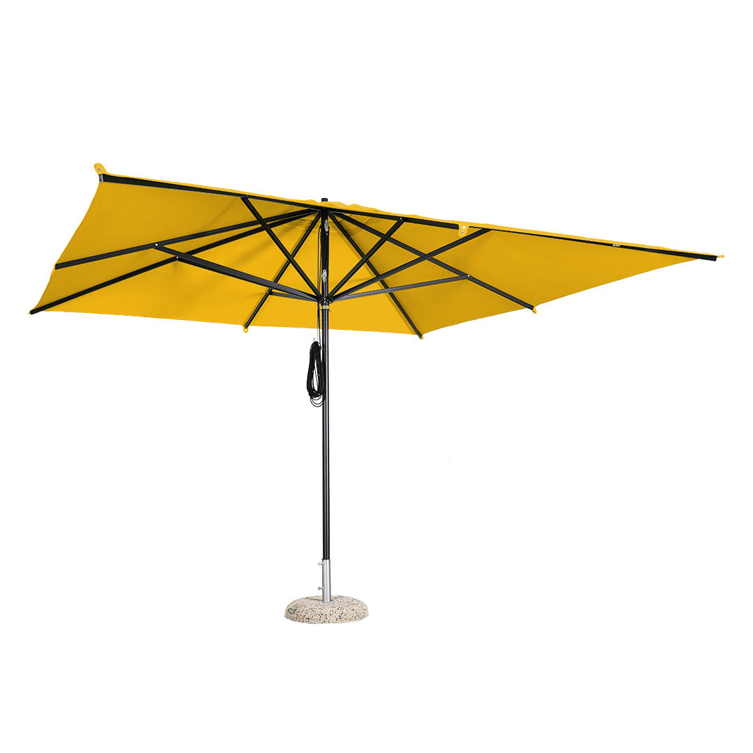 Sombrilla cuadrada en aluminio lona amarillo