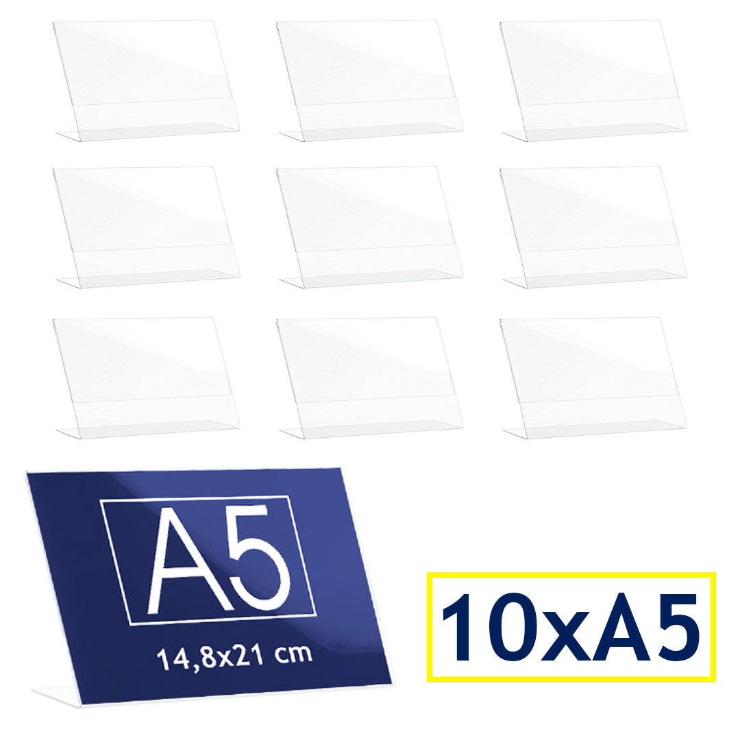 conjunto expositor portagrafica A5 en metacrilato 