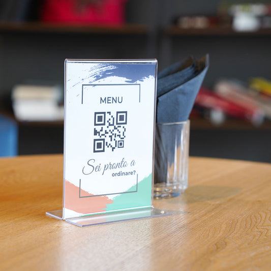 Porta Menús de mesa de metacrilato de doble cara - 10 piezas