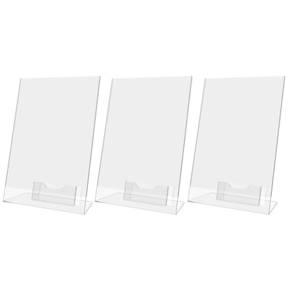 Expositor A4 de sobremesa con portatarjetas. 3 piezas