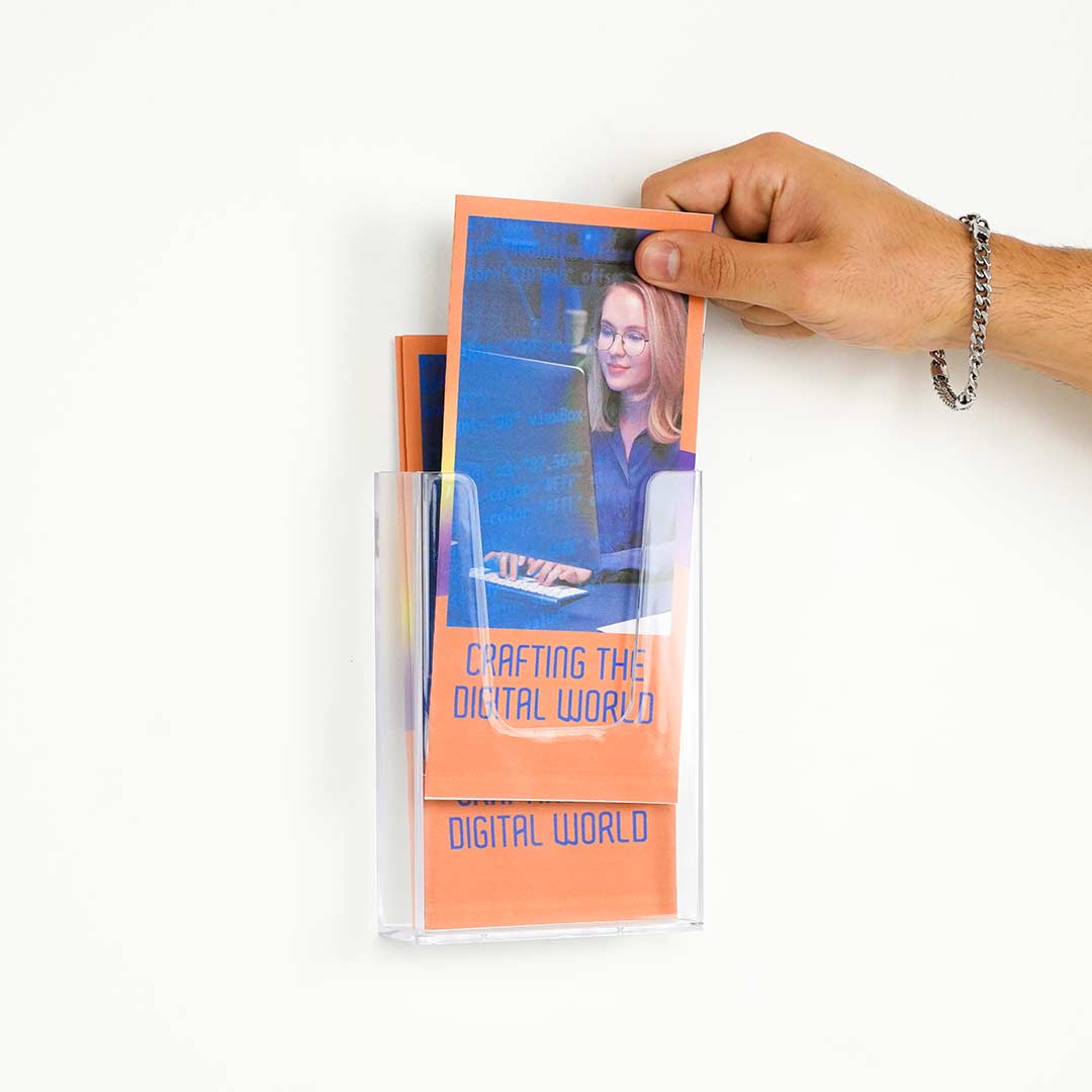 portafolletos de pared en poliestireno transparente