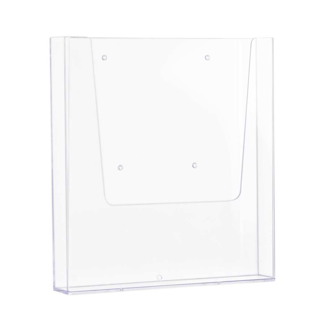 expositor de portafolletos en poliestireno transparente para pared