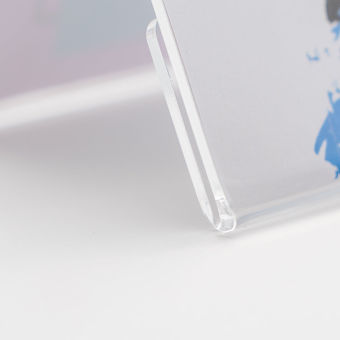 detalle porta precio de metacrilato