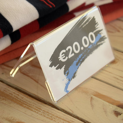 porta precio de metacrilato