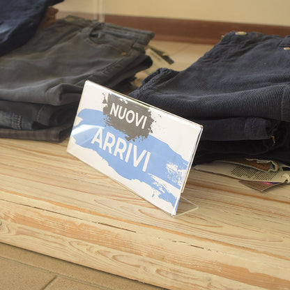 portaprecio de metacrilato fromato L