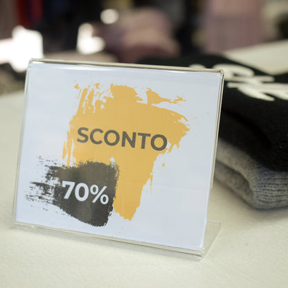 portaprecio de metacrilato fromato L