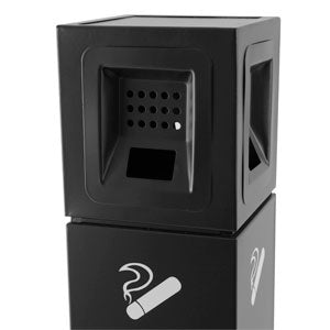 cenicero de pie negro para exterior