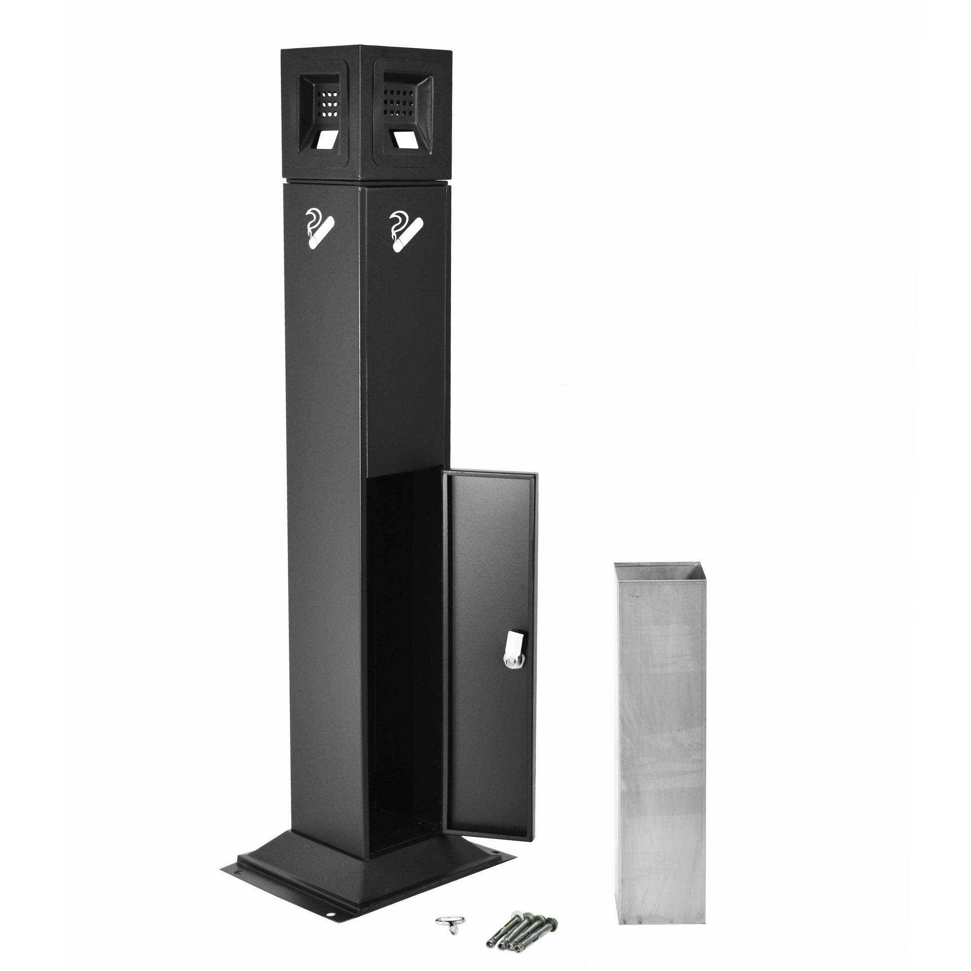 cenicero de pie negro para exterior