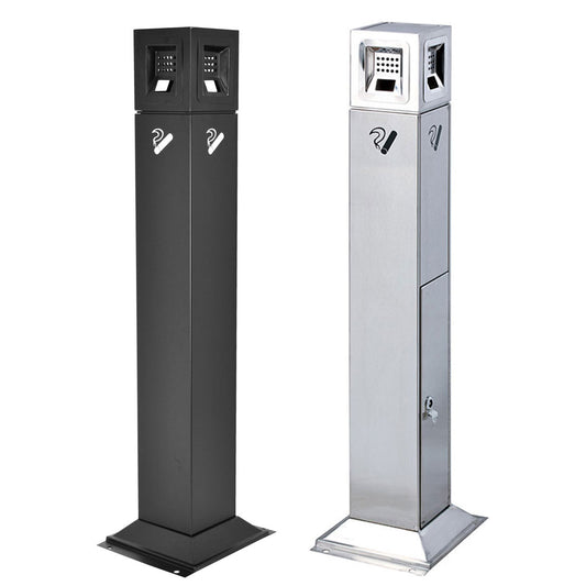 cenicero de pie exterior 3 litros negro y cromado