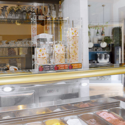 Expositor para copas de helado de 3 Columnas en metacrilato