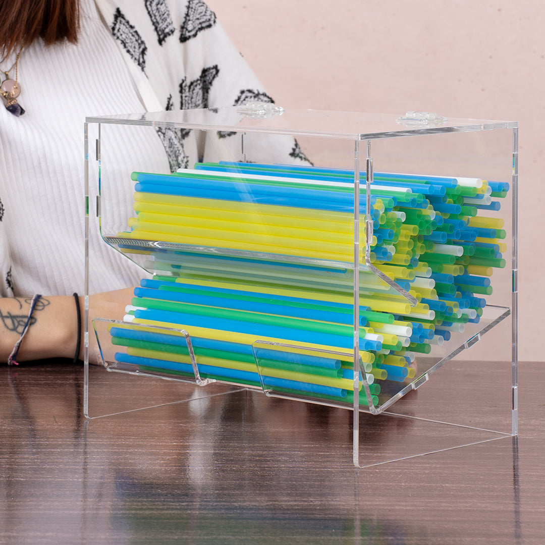 Dispensador de pajitas y paletinas de metacrilato