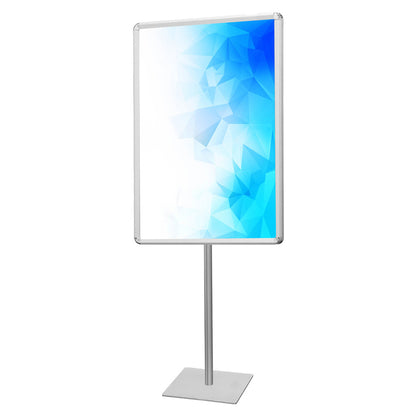 Soporte de pie con doble marco para carteles formato 50x70 y 70x100 cm - base cuadrada