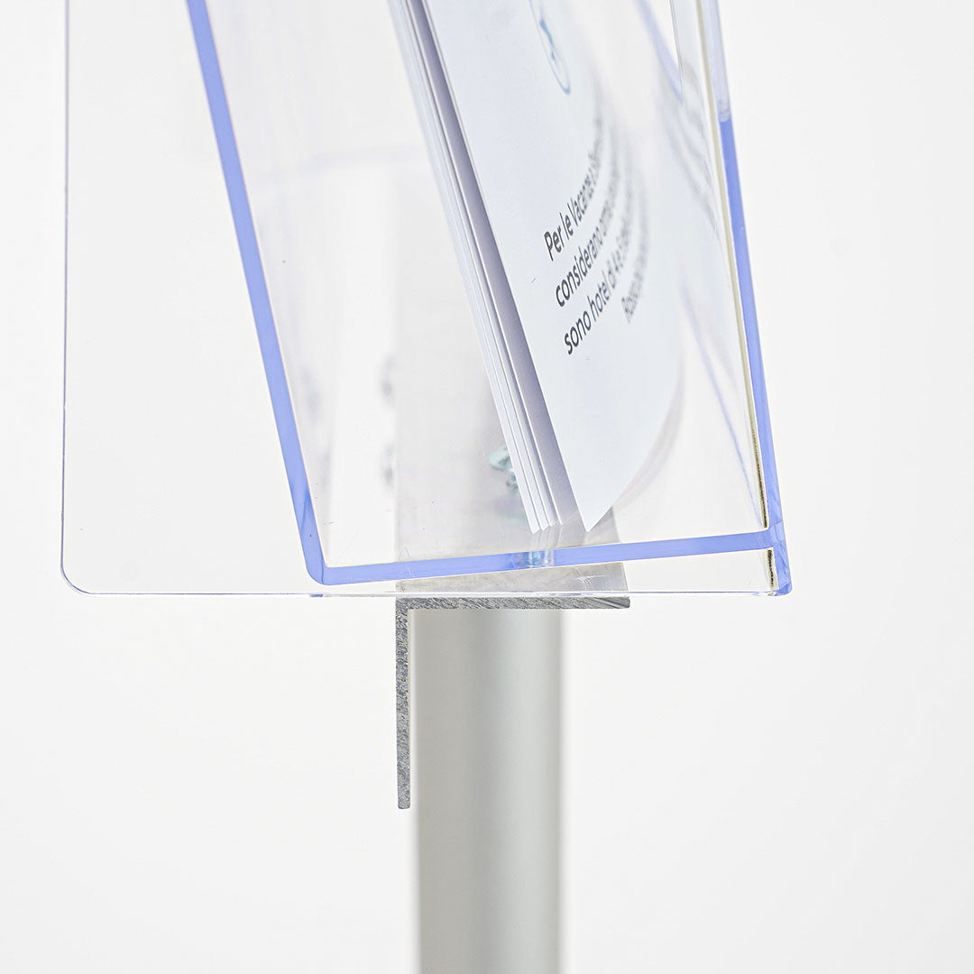 Porta Folletos de acílico con soporte de pie, formato A4