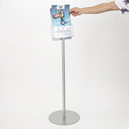 expositor de folletos formato A4 de pie