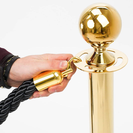 poste dorado para cordón