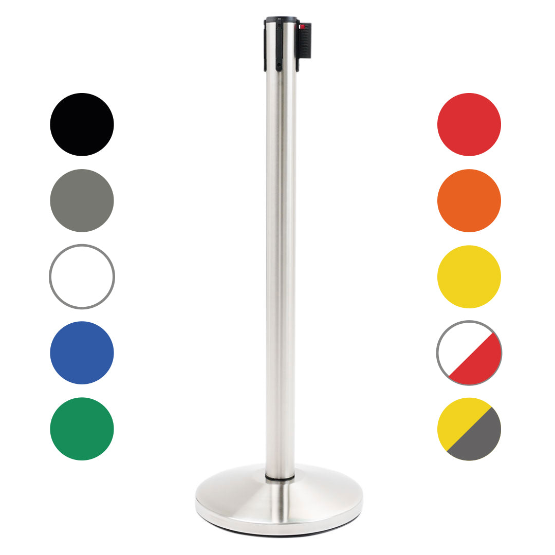 poste separador con cinta retráctil 