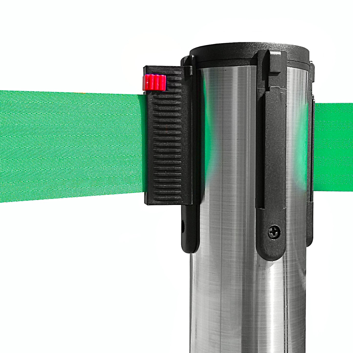 poste separador con cinta verde