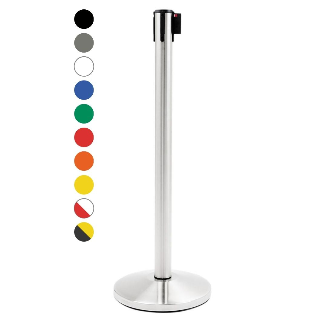 poste separador con cinta retráctil 