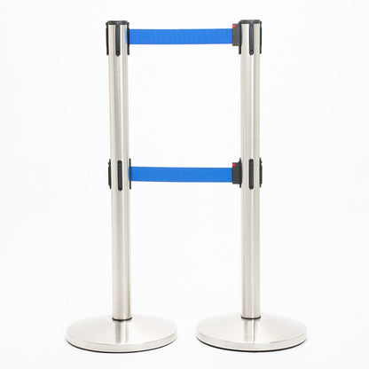 postes separador doble cinta azul y azul