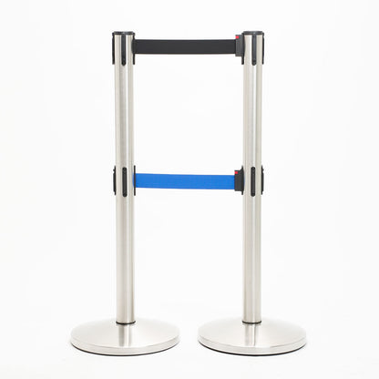 postes separador doble cinta negra y azul