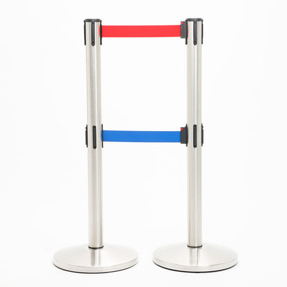 postes separador doble cinta roja y azul