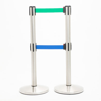 postes separador doble cinta verde y azul