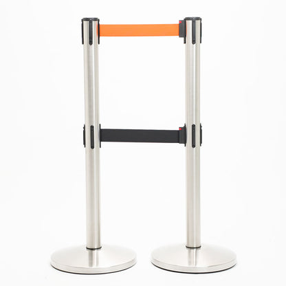 postes separador doble cinta naranja y negra