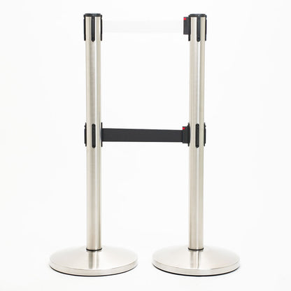 postes separador doble cinta blanca y negra