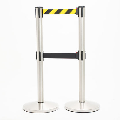 postes separador doble cinta amarillo-negra y negra
